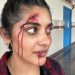 Nivetha Thomas Instagram – *disclaimer* It is blood-work makeup 

Making of Saakini Daakini #prosthetics #prostheticmakeup #bloodwork by @makeupby_tanvi 
@hairbydrishya