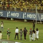 Nivin Pauly Instagram - A thrilling and unforgettable night at the #ISL2022, launching the #PadavettuTrailer with the #Manjappada 💛💛 Thank you for all the love and joy you gave us! ❤️🙏🏼 Thank you to @KeralaBlasters, @indiansuperleague @kbfc_manjappada, @starsportsindia @eastbengalfootballclub for this unforgettable night. 💪🏼🙏🏼 #ISL #IndianSuperLeague #IndianSoccerLeague #Keralablasters #LetsFootball  #PadavettuTrailer out now! ▶️👉🏼 #LinkInBio Padavettu releasing in a cinema near you on 21st October, 2022. @padavettumovie @sunnywayn @officialaditibalan @remya.suresh @shinetomchacko_official @shammithilakan_ @actorindrans @liju_krishna @saregama_official @saregamamalayalam @yoodleefilms @_bibinpaul @deepakdmenon @shafique_mohamed_ali #GovindVasantha @subhaashkarun @anvarali113 @renganaath_r @ganpat_kannan @masharhamsa @ronexxavier4103 @shanishaki @ranjini_achuthan @javedchempu @harikrishnanbs @mindsteinstudios @oldmonksdesign @KeralaBlasters #Padavettu #Padavettu21stOct #LijuKrishna #malayalam #YoodleeFilms #govindvasantha #malayalamcinema #fightforsurvival #teaser #politicalthriller #comingsoon