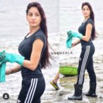 Nora Fatehi Instagram - #mahimbeachcleanup brought to you by @pragyadav and all these amazing people who came out to volunteer yesterday! Shotout to @mtownbreakers for the lovely rap and dance what a fun way to end the day 🏝🙏🏽😍🙌🏽