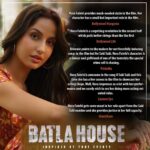 Nora Fatehi Instagram – Thanks to everyone who have appreciated me in my role of Huma and my acting in @batlahousefilm ! It Means alot❤️ Dont forget to book your tickets guys for @batlahousefilm the movie is in cinemas now! 🎥 🎫