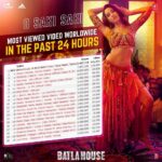 Nora Fatehi Instagram - Try and keep your eyes off this one! #OSakiSaki now the most viewed video worldwide in the last 24 hours! This one's on 🔥and how! (Link in bio) @tseries.official @mrunalofficial2016 @tanishk_bagchi @nehakakkar @tulsikumar15 @bpraak #RaviKishan @nikkhiladvani @writish1 @its_bhushankumar @divyakhoslakumar #KrishanKumar @emmayentertainment @onlyemmay @madhubhojwani @johnabrahament @bakemycakefilms @sandeep_leyzell @shobhnayadav #PanoramaMovies #APMP @anandpandit @anandpanditmotionpictures