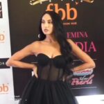 Nora Fatehi Instagram - Issa Mood ..🖤 Styling @vani2790 Hair makeup @marcepedrozo Outfit: @maeparisofficial Earrings: @anmoljewellers Rings: @gehnajewellers1