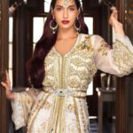 Nora Fatehi Instagram - I fell in love with this look 😍🇲🇦👑 Caftan by @meriembelkhayatofficial Makeup hair @marcepedrozo Shot by @sajidphotography Stylist @anas.yass For @femmesdumaroc_officiel magazine 🔥