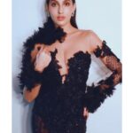 Nora Fatehi Instagram – Last night at #starscreenawards2018
Styled by @leepakshiellawadi 
Outfit @oglialorocouture
Earring @curiocottagejewelry
Ring @Dhanrajjewellers
Hair @marcepedrozo 
Makeup @flaviagiumua
Shot by @advait_vaidya ——————————————————————
#norafatehi #picoftheday #black #fashion #gown #mood #style #ladyinblack #slickbackhair #india #mumbai #bollywood #morocco #new #portrait India