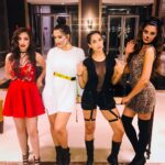 Nora Fatehi Instagram - When your squad is fire 🔥🔥😎😎 #halloween2017 #hot #squadgoals #love #friends #girls #norafatehi #laracroft #costume #fun @eisha_megan_acton @meiraomar @breshna_h_khan