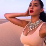 Nora Fatehi Instagram – Searching for my camel 🐫 ❤️💃🏼can you guess what’s cooking? #comingsoon #norafatehi #dance #sandonmyskin #abudhabi