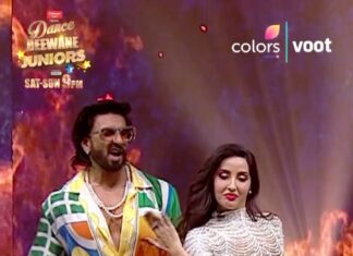 Nora Fatehi Instagram - Setting the stage on fire 🔥 🔥 🔥 only on @colorstv 9pm Sat and Sun Dont miss it !! @ranveersingh @neetu54 @marzipestonji @kkundrra #dancewithnora