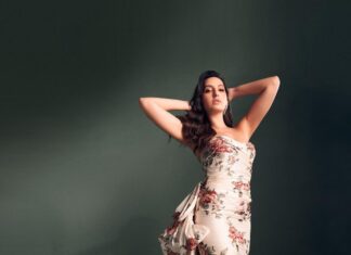 Nora Fatehi Instagram - 🌺🌺 Outfit by : @marchesafashion Jewellery by : @asmotiwala Styled by : @manekaharisinghani Makeup by : @reshmaamerchant Hair by : @marcepedrozo Shot by : @tejasnerurkarr