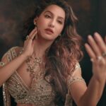 Nora Fatehi Instagram - Mood… ❤️‍🔥❤️‍🔥 #Kusukusu Outfit @abujanisandeepkhosla Styling @manekaharisinghani HMU @namratasoni Jewellery @ymanthan Photographer @tejasnerurkarr