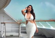 Nora Fatehi Instagram - you lookin' at me like I ain't give you no choice… 🤍❤️‍🔥🧿 Wearing: @deme_love_ × @misho_designs # @louboutinworld @tejasnerurkarr HMU @marcepedrozo Styling @manekaharisinghani Assistant styling @gypsy.girl.world