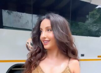 Nora Fatehi Instagram - Facts 🤌🏽🤌🏽 😉 Gown @falgunishanepeacockindia Earrings @anaqajewels Bracelets & Rings @mahesh_notandass Styled by @aasthasharma @wardrobist with @gehnadholakia