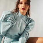Nora Fatehi Instagram - I had a premonition that we fell into a rhythm Where the music don't stop for life💎🧿 Dress: @rotatebirgerchristensen Earrings: @pipabella #rheakapoorxpipabella @sashajairam @chandiniw @marcepedrozo @savleenmanchanda @stacey.cardoz