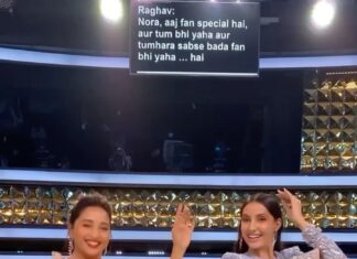 Nora Fatehi Instagram - This moment for me was everything 😍❤️ @madhuridixitnene