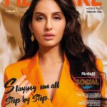 Nora Fatehi Instagram - Slaying on the @filmfareme February issue🔥🧡 Photographer - @dirkalexanderphotography HMU @marcepedrozo Styling- Jody Van Geery Publicist - @sanchitatrivedi , @idhyahmedia Paris, France
