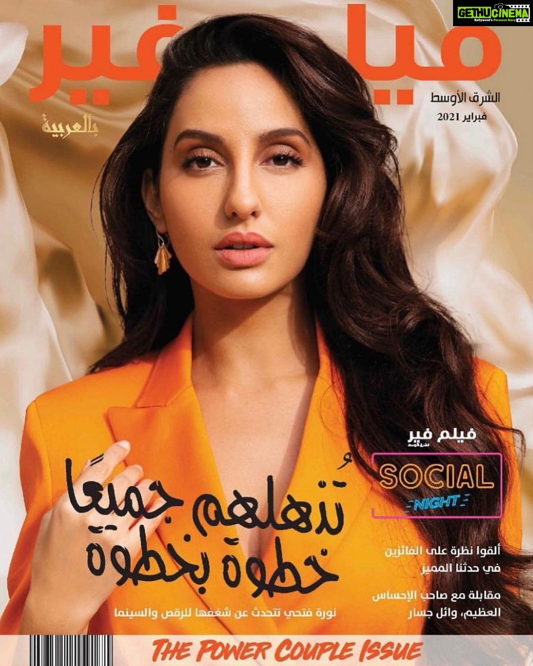 Nora Fatehi Instagram - Slaying on the @filmfareme February issue🔥🧡 Photographer - @dirkalexanderphotography HMU @marcepedrozo Styling- Jody Van Geery Publicist - @sanchitatrivedi , @idhyahmedia Paris, France