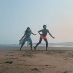 Nora Fatehi Instagram – Teaching Marce some moves on the beach 🏝😍💃🏾😄 
@marcepedrozo
