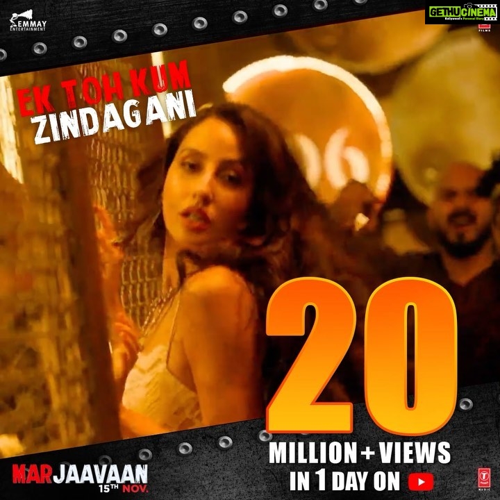 Nora Fatehi Instagram - 20 million + in one day for our new song #ektohkumzindagani 😍🔥🔥 thank u guysss love you ❤️❤️ @tseriesfilms @sidmalhotra @emmayentertainment @nikkhiladvani @adil_choreographer @alishasingh.official @proneetaswargiary @marcepedrozo @mehakoberoi @marjaavaanthemovie