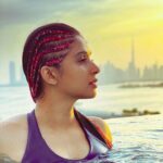 Nyla Usha Instagram - Sunset skies, skyline silhouettes And a pool giving infinite hopes.