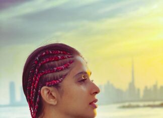 Nyla Usha Instagram - Sunset skies, skyline silhouettes And a pool giving infinite hopes.