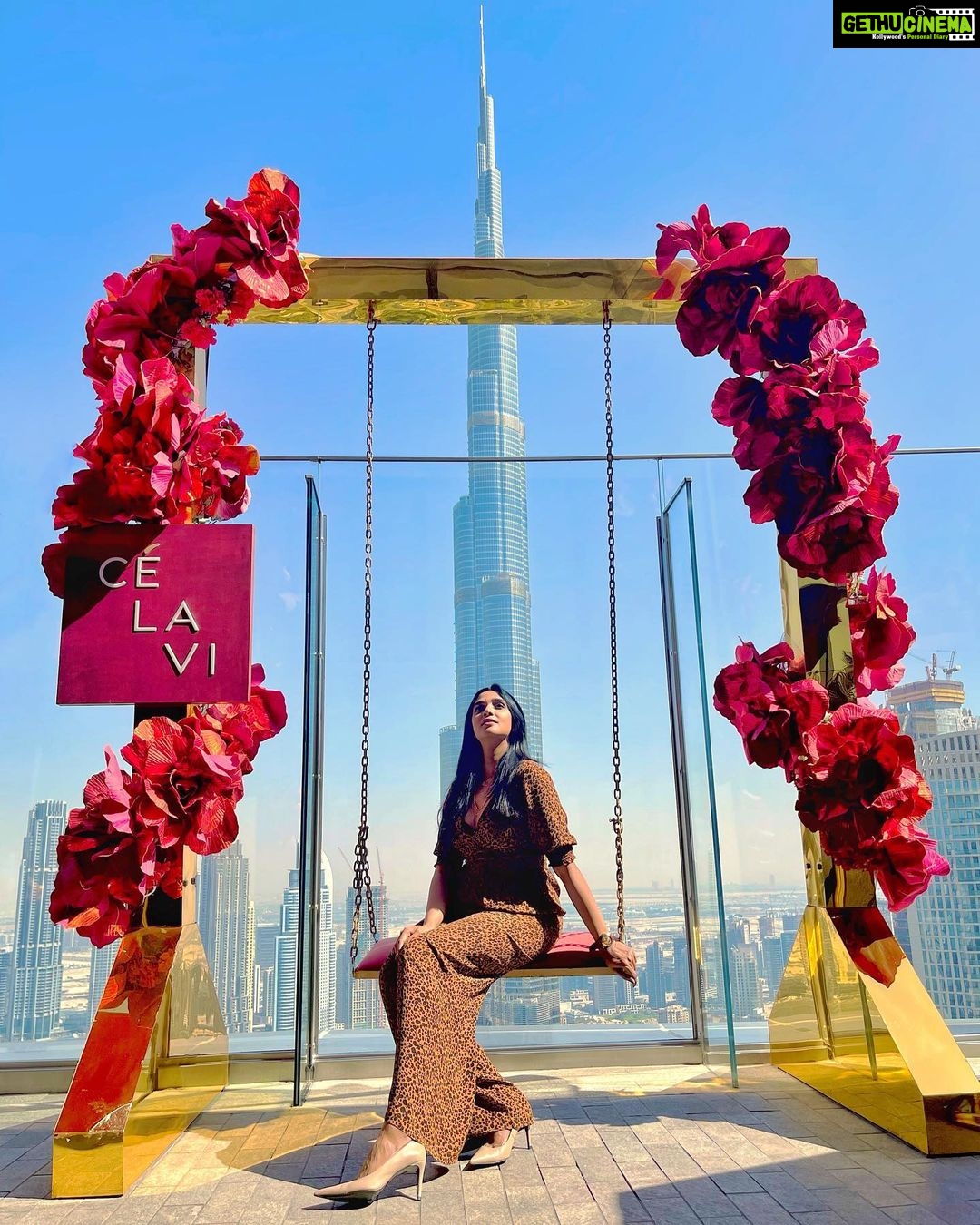 Nyla Usha Instagram - Adding some fancy to our Thursday... Eat Laugh Pose repeat kinda day... @adhipa, @aneeseats and the Burj Khalifa CÉ LA VI Dubai