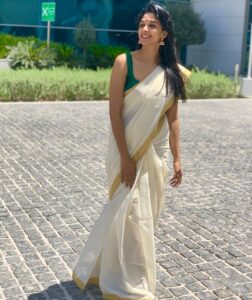 Nyla Usha Instagram - The posey me and the happy me. This year wishing for what's required than abundance. Happy Vishu everyone♥️