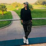 Nyla Usha Instagram – Find happiness in ordinary things and keep your sense of humor …#feelingquotey  Right after experiencing the extraordinary  @sharjahgolf and shooting club, laughing at my own shots!!!