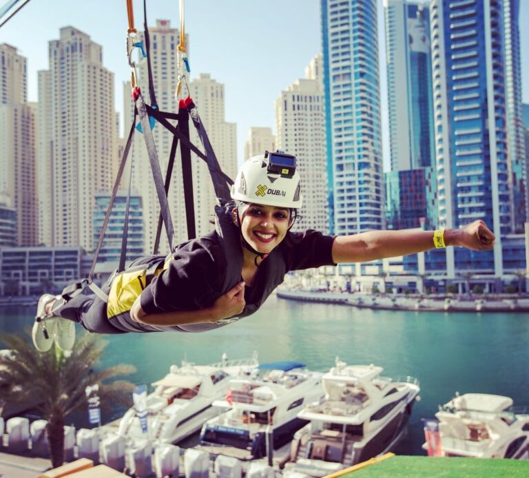 Nyla Usha Instagram - Flying over Dubai Marina... XlineDubai... experience of a lifetime... ( vdo coming soon)