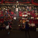 Nyla Usha Instagram - We show you how to celebrate love... my beautiful team @hit967fm and the greatest listeners in the world ... Joined for the Grand screening of DiwanjimoolaGrand Prix MiddleEast Premiere.... Spl thanks to team JazzRockers for tat hug energy dance ...helping us with ours! Love you all😘😘😘😘