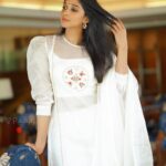Nyla Usha Instagram - Bliss🤍 . Outfit @labelmdesigners . #Paappanpromotions #Paappanon29th