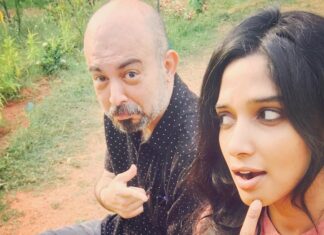 Nyla Usha Instagram - Pwosing with @anilrkmenon.... shoot progressing... #diwanjimoolagrandprix #shootmode