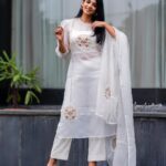 Nyla Usha Instagram - Bliss🤍 . Outfit @labelmdesigners . #Paappanpromotions #Paappanon29th