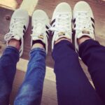 Nyla Usha Instagram - Wen we decide to shoeoff!!! #momandsonday #adidasoriginal #adidassuperstar
