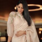 Nyla Usha Instagram - Bloom🌸 . #Paappan movie promotions . Outfit @labelmdesigners . 📸 @hyginjosy