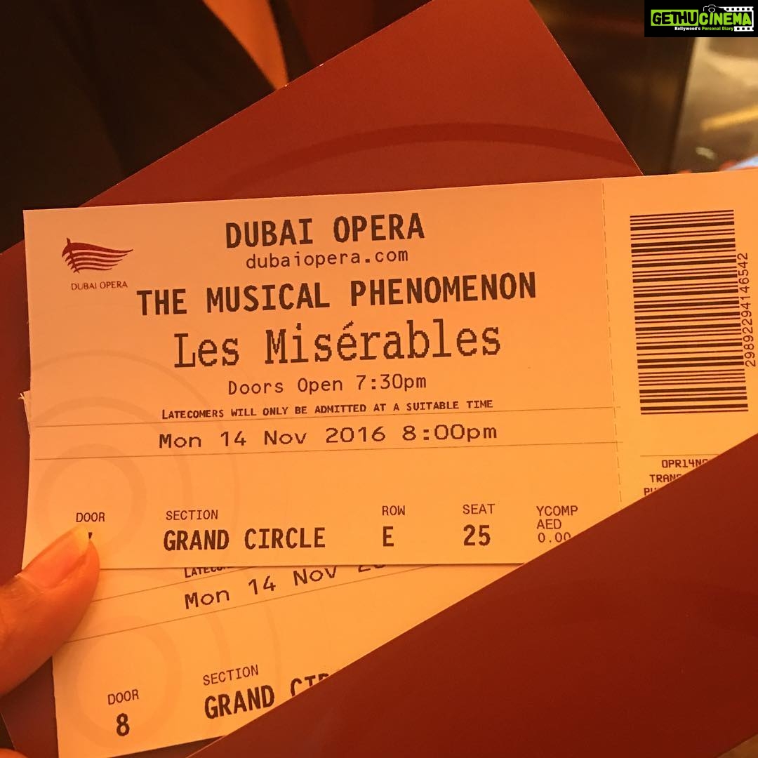 Nyla Usha Instagram - #DubaiOpera #lesmiserables