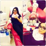 Nyla Usha Instagram - My first blood donation. Putting this up to remind my friends in Dubai, that the hospital is in short of blood. If this continues, they will stop free treatment for the thalassemia patients. If u are healthy to donate plz do so. Contact Lathifa Hospital,Weekdays 7am -7pm if u wish to donate. Cheers