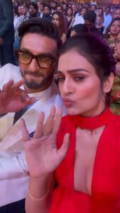 Payal Rajput Instagram - One with the power house @ranveersingh 🥰🐎 . #sima2022 #ranveersingh 🤍 Wearing @suma.rana23 👗