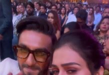 Payal Rajput Instagram - One with the power house @ranveersingh 🥰🐎 . #sima2022 #ranveersingh 🤍 Wearing @suma.rana23 👗