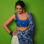 Payal Rajput Instagram - Hey .... 💙 . . Styled by @impriyankasahajananda Outfit @labelvishwa Jewels @kushalsfashionjewellery