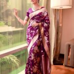 Pragya Jaiswal Instagram - Life isn’t perfect, but your sarees can be 💜💜 For the opening of #KanchipuramNarayaniSilks in Hyderabad: Saree @kanchipuramnarayanisilks Jewellery @southindia_jewellers Stylist @neeraja.kona Asst stylist @manogna_gollapudi Makeup @makeupbymadhushreeganapathy Hair @venkymakeupstudio Photographer @pranav.foto