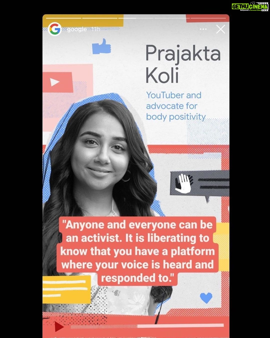 Prajakta Koli Instagram - So honoured to be a part of @google ‘s panel this year with the most amazing people. So grateful for having a platform everyday to make conversations that are so close to our hearts. 💜 .. Also, casually chilling with @shakira here. NBD.
