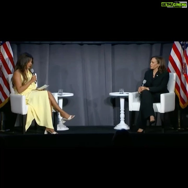 Priyanka Chopra Instagram - To quote Ruth Bader Ginsburg — “Women belong in all places where decisions are being made. It shouldn't be that women are the exception.” Since the very beginning, the world has undermined the power of women. We’ve been shunned and silenced, but thanks to the scarifies and tenacity of so many selfless women, we are in a place today where we can come together and work collectively to right the wrongs. This was a key take away from the conversation I had the honour to moderate with @vp, Kamala Harris at the Women’s Leadership Forum conference in Washington DC last night. Over the last two years, humanity has experienced some of the biggest challenges that we will see in our lifetime. We are faced with an urgent need for stability and progress, and for America that starts at the polls on November 8th. Everyone has a role to play towards that… to be part of the civic process and to exercise the right to vote, especially women because we need to be actively involved in ensuring our rights are being taken care of. While I don’t vote in this country - my husband can and one day, my daughter will. My conversation with VP Harris centred around the most pressing issues, that, in order to be addressed, needs to have a clear vision and plan. Thank you to the WLF and Secretary Hillary Clinton, a founding force in establishing this organization, and for including me in these important conversations, among an incredible collection of accomplished women. Washington, DC