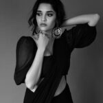 Ritika Singh Instagram - 🖤 Styled by @officialanahita Photography: @pranav.foto Outfit: @shaayabytriptisingh Hair & makeup: @uztheartist Ring: @amosh_in Shoes: @septembershoes