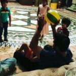 Sai Dharam Tej Instagram - Such a lovely time with these lil fellows on the sets of #prathirojupandage #kids #fun #love #monkeyinthemiddle #❤