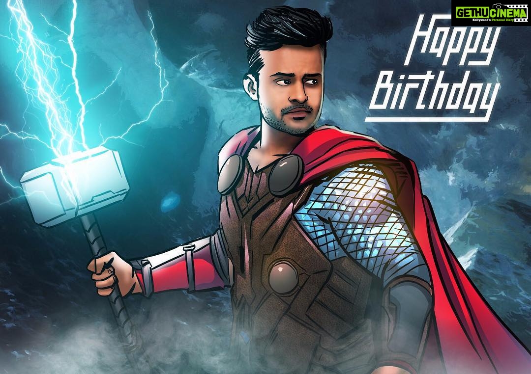 Sai Dharam Tej Instagram - One of the best birthday gifts ever #Thor #thorragnarok #thorsday #throwbackthursday #tbt @sravanth.d & @lifeatem team and the designers @navalthanawala and @sushantchavan7 thank you guys ☺️