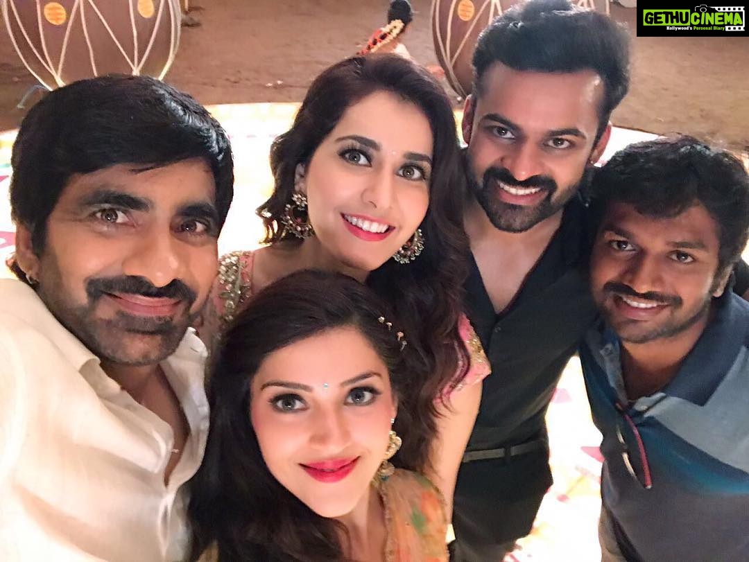 Sai Dharam Tej Instagram - One hilarious and memorable night when "Raja the great" met Balu of "Supreme" along with "Bellam Sreedevi" @raashikhannaoffl thanks to our director Anil Ravipudi