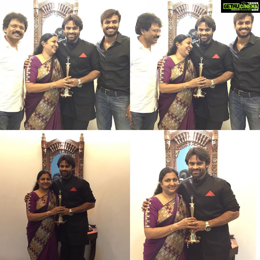 Sai Dharam Tej Instagram - My first award for best debut,thank you Maa TV for the award #subramanyamforsale #september24th