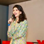 Sanjana Sanghi Instagram - Thank you for having me, Ahmedabad! ♥️ You made this so incredibly special! The gujju in me felt like this was homecoming. :’) Your warmth was palpable from the moment I got there & I wish I could stay back and answer each and every question you guys had, but here’s to getting many more such chances. 💫 @tedxellisbridge @ted Props to the pillars : 👗-list : @bornaliicaldeira Wearing @nitaradhanrajlabel Jewellery @box_of_hues 💄 : @pooja.dhakan1 👧: @diptipatel_mogadiya Ahmedabad, India