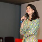 Sanjana Sanghi Instagram - Thank you for having me, Ahmedabad! ♥️ You made this so incredibly special! The gujju in me felt like this was homecoming. :’) Your warmth was palpable from the moment I got there & I wish I could stay back and answer each and every question you guys had, but here’s to getting many more such chances. 💫 @tedxellisbridge @ted Props to the pillars : 👗-list : @bornaliicaldeira Wearing @nitaradhanrajlabel Jewellery @box_of_hues 💄 : @pooja.dhakan1 👧: @diptipatel_mogadiya Ahmedabad, India