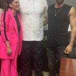 Sanjana Sanghi Instagram - Thank you @thegreatkhali and everyone in Chandigarh & Jalandhar for having us and for such a fun fun day. ♥️🌟 Feels amazing to finally be able to join the #OM fam in our last promotional leg. The FOMO of having to miss everything thus far while filming in Leh has been real. But better late than never. It’s T-5 to #OM baby! Rock and roll. ♥️🔥