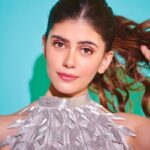 Sanjana Sanghi Instagram - It’s #OM time baby! ♥️🔥 Kavya got into a little bit of a dress to kick off #OM Press. 👗🏃‍♀️⚔️